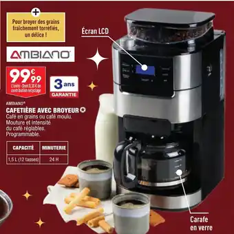 ALDI Cafetière Avec Broyeur offre