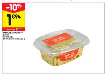 Leader Price Taboulé au poulet offre