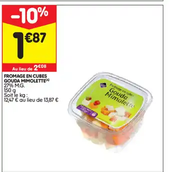 Leader Price Fromage en cubes gouda mimolette offre