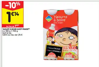 Leader Price Yaourt à boire goût fraise offre