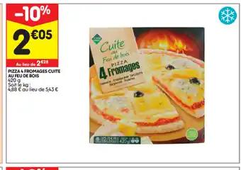 Leader Price Pizza 4 fromages cuite au feu de bois offre