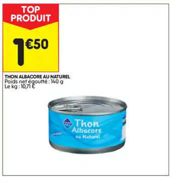 Leader Price Thon albacore au naturel offre