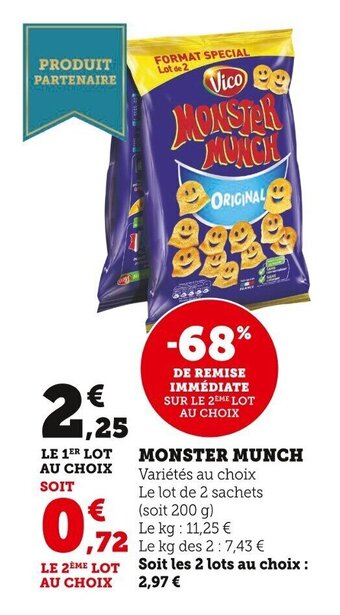 Super U Monster Munch offre