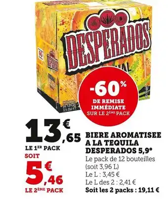 Super U Biere Aromatisee A La Tequilla Desperados 5.9° offre