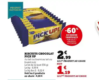 Super U Biscuits Chocolat Pick Up offre