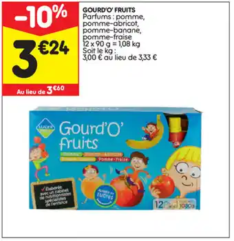 Leader Price Gourd'o' Fruits offre