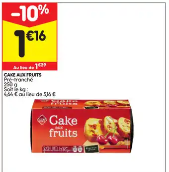 Leader Price Cake aux fruits offre