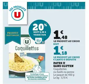 Super U Pates U Sans Gluten offre