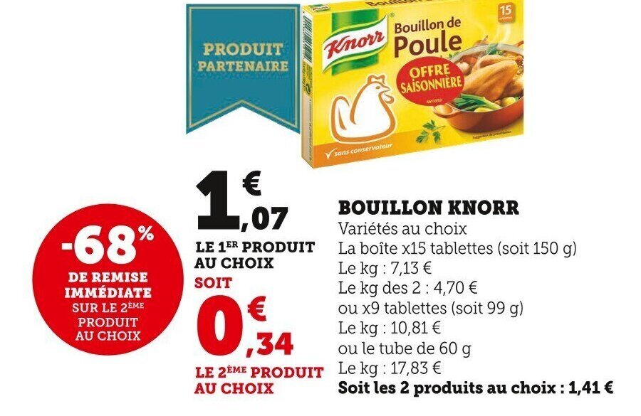 Promo Bouillon Knorr chez Super U
