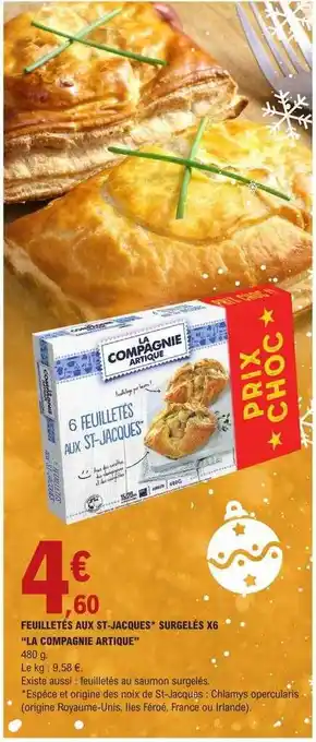 E.Leclerc Feuilletés aux st-jacques surgelés x6 offre