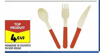 Leader Price Ménagère 18 couverts en bois rouge offre