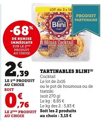 Super U Tartinables Blini offre