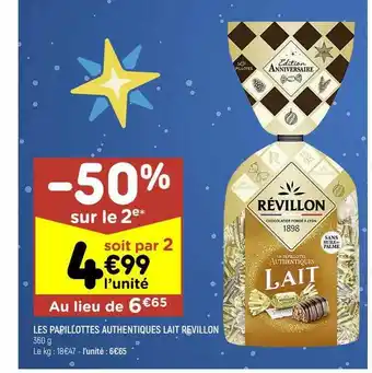 Leader Price Les papillotes authentiques lait révillon offre