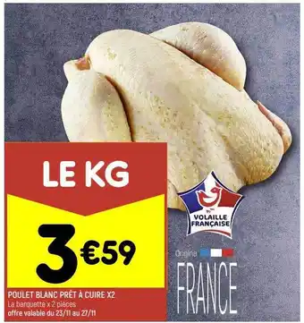 Leader Price Poulet blanc prêt à cuire x2 offre