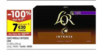 Leader Price Café moulu intense l'or offre