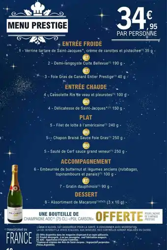 E.Leclerc Menu prestige offre
