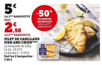Super U Filet de Cabillaud Fish And Chips offre
