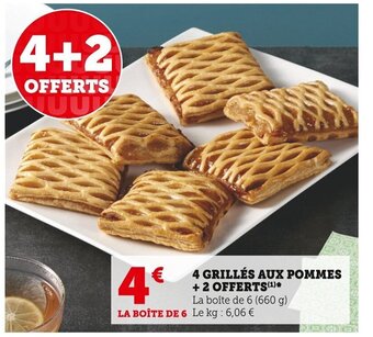 4 Grillés Aux Pommes + 2 Offerts