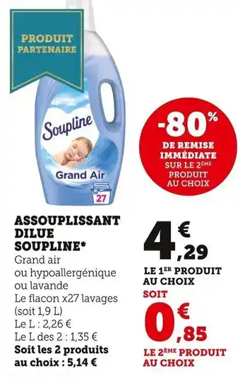 Super U Assouplissant Dilue Soupline offre