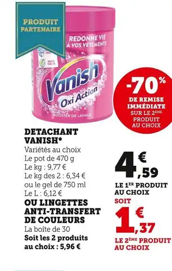Detachant Vanish ou Lingettes Anti-Transfert de Couleurs