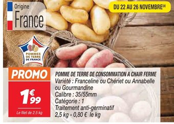 Netto Pomme de Terre de Consommation a Chair Ferme offre
