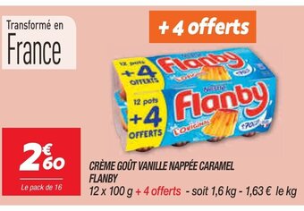 Netto Crème Goût Vanille Nappée Caramel Flanby offre