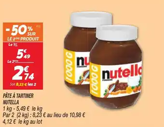 Netto Pâté à Tartiner Nutella offre