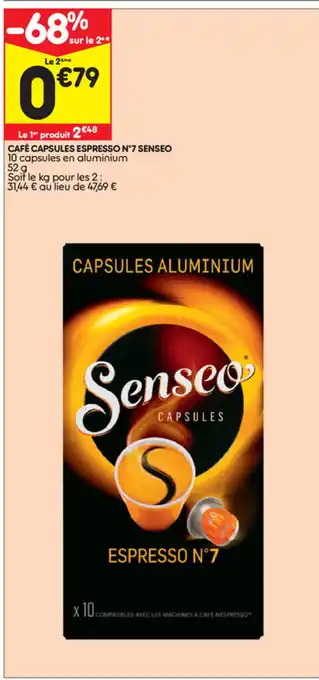 Leader Price Café capsules Espresso N7 Senseo offre
