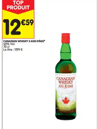 Leader Price Canadian Whisky 5 Ans d'âge offre
