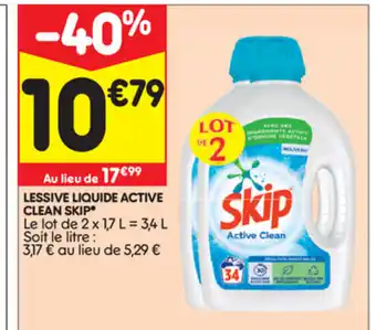 Leader Price Lessive liquide Active Clean Skip offre
