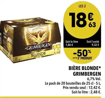 Supeco Bière Blonde Grimbergen offre