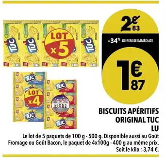 Supeco BIscuits apéritifs Original tuc LU offre