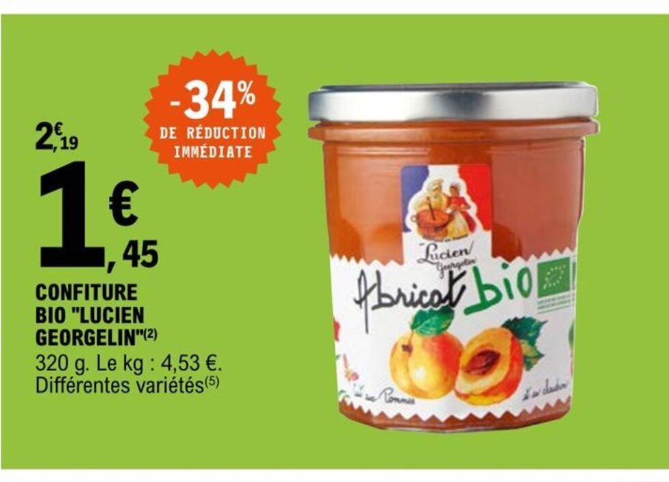 Promo Confiture Bio Lucien chez E.Leclerc