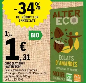 E.Leclerc Chocolat Bio Alter Eco offre