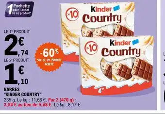 E.Leclerc Barres Kinder Country offre