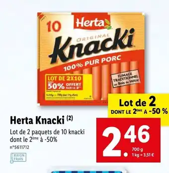 Lidl Herta Knacki offre