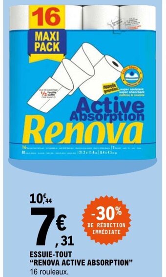 E.Leclerc Essuie-Tout Renova Active Absorption offre