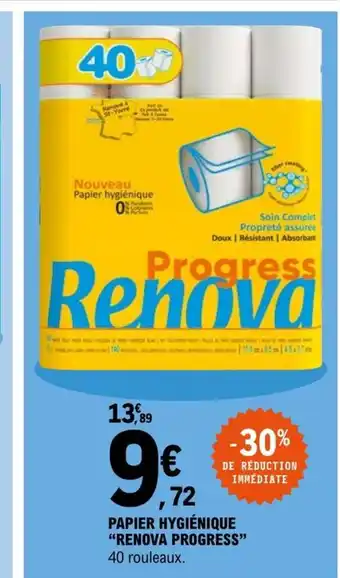 E.Leclerc Papier Hygienique Renova Progress offre