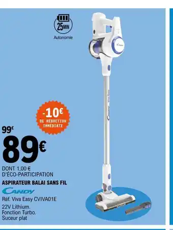 E.Leclerc Candy Aspirateur Balai Sans Fil offre