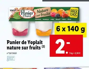 Lidl Panier de Yoplait nature sur fruits offre