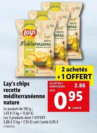 Lidl Lay's chips recette méditerrannéenne nature offre