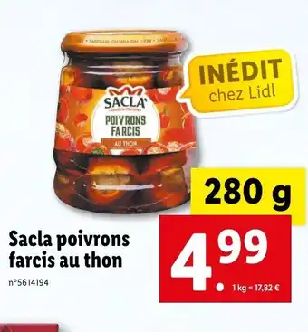 Lidl Sacla poivrons farcis au thon offre