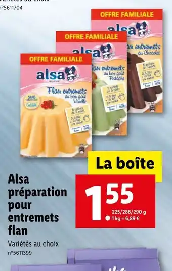 Alsa Préparation pour entremets flan