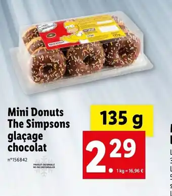 Lidl Mini Donuts The Simpsons glaçage chocolat offre