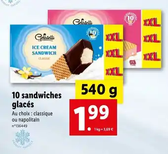 Lidl 10 sandwiches glacés offre
