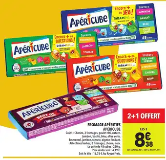 Supeco Fromage Aperitifs Apericube offre