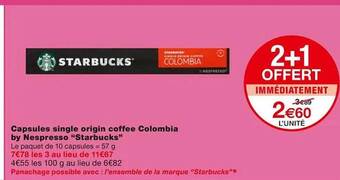 Monoprix Capsules single origin coffee colombia by nespresso offre