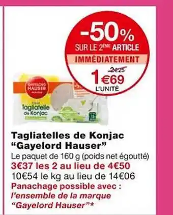 Monoprix Tagliatelles de konjac offre