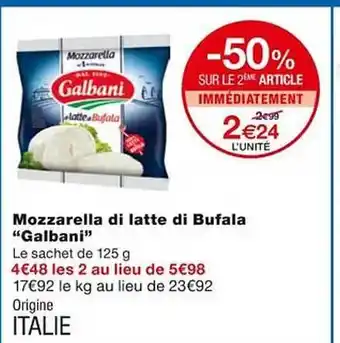 Monoprix Mozzarella di latte di bufala offre