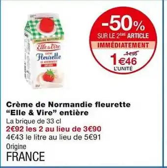 Monoprix Crème de normandie fleurette offre